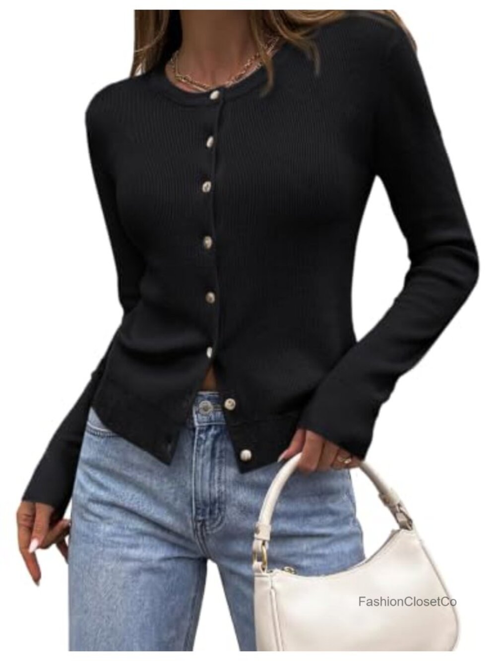 PRETTYGARDEN Fitted Cropped Button Front Cardigan Sweater Women Ribbed Knit